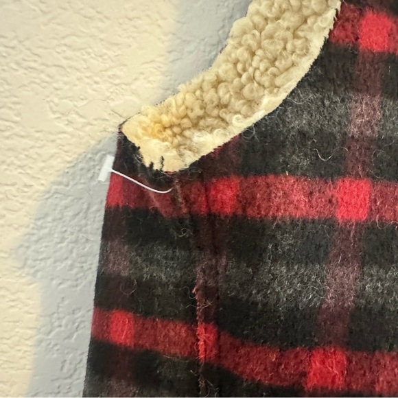 RUYI Fly Away Chambray Plaid Print Vest Faux Fur (O/S) - Picture 11 of 13